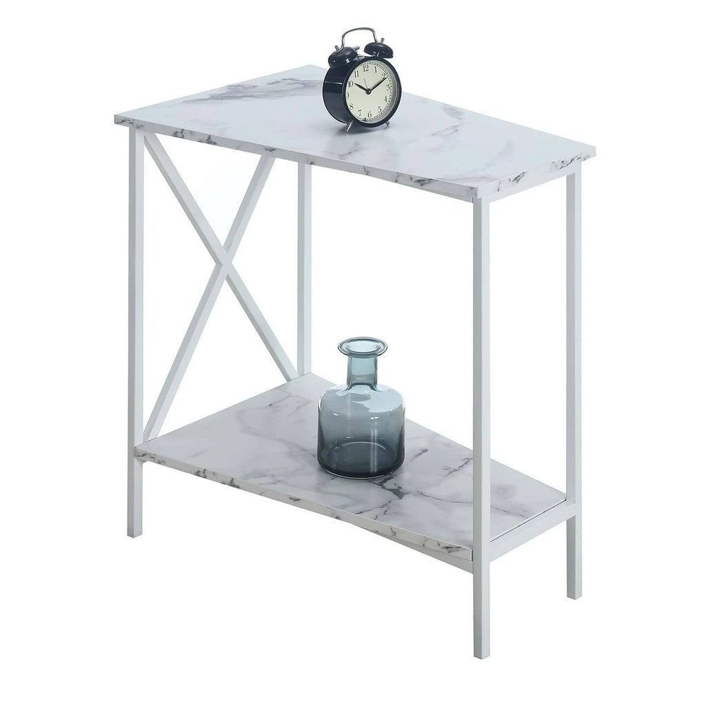White Wedge End Table W92518