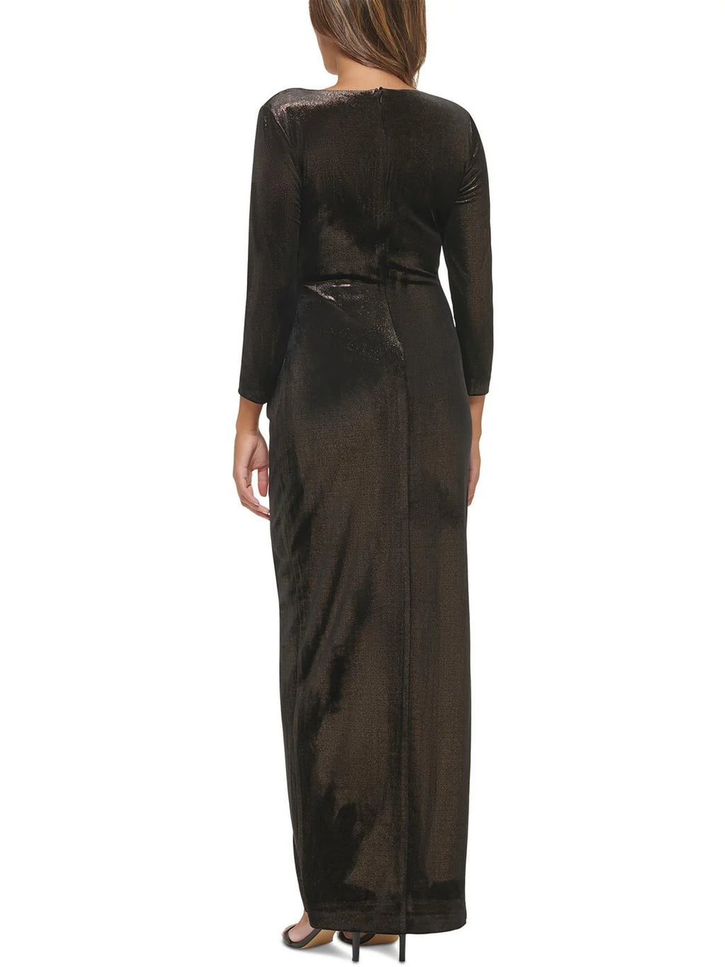 Metallic Maxi Evening Dress U7383