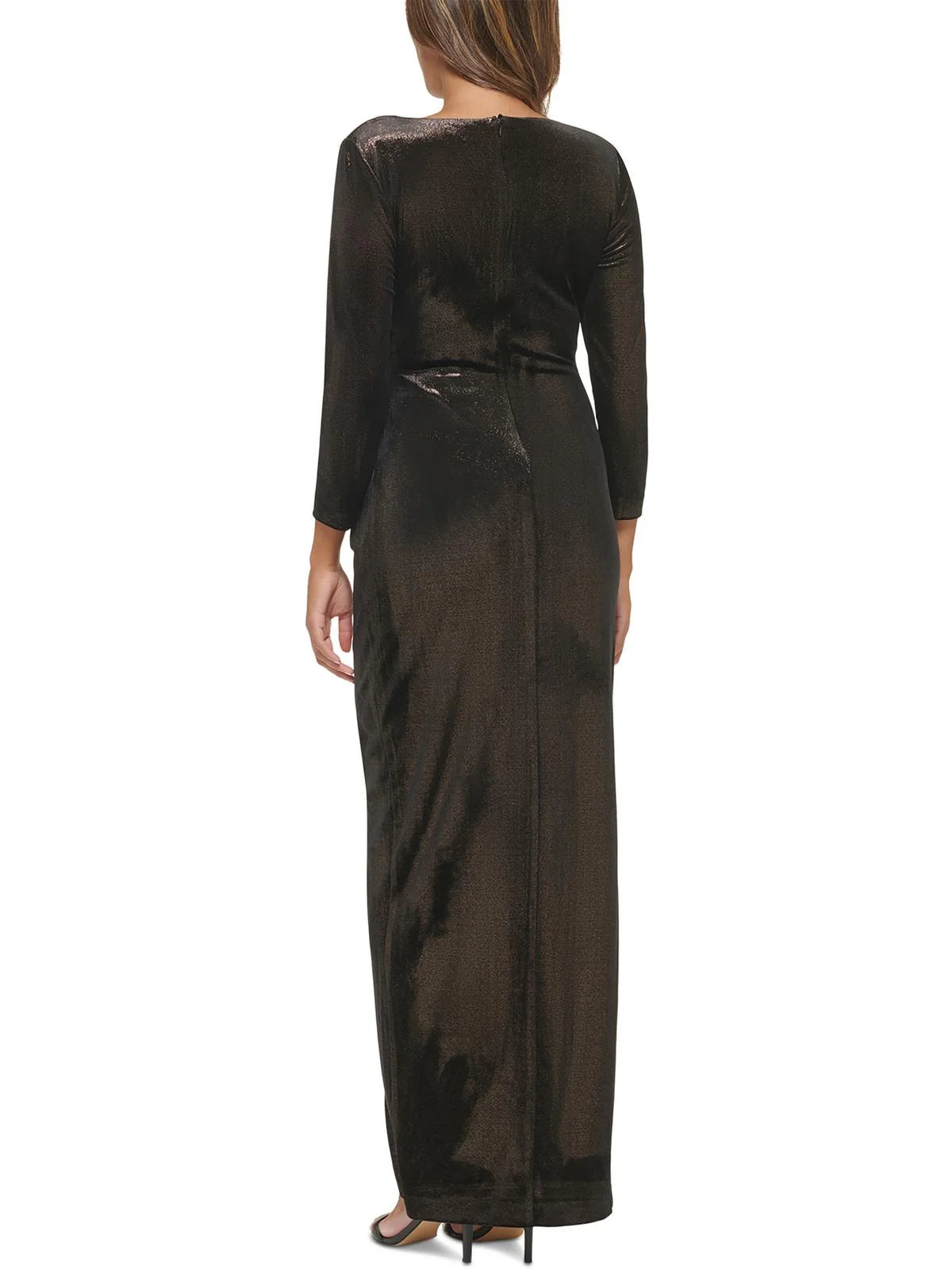 Metallic Maxi Evening Dress U7383