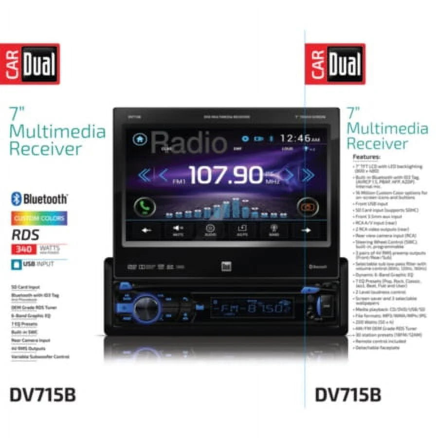 Single-DIN DVD Receiver with 7" Touch Screen L259