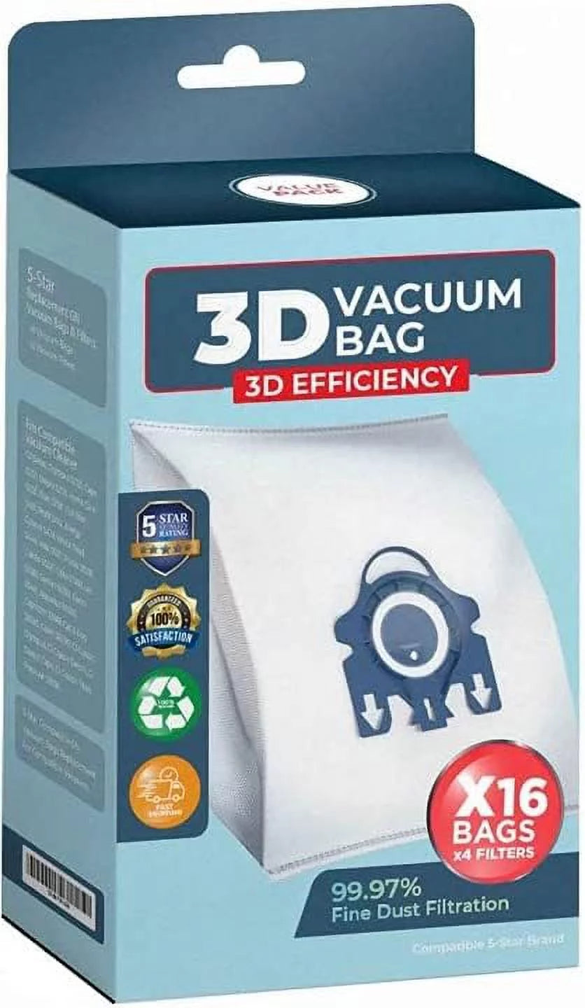 3D Vacuum Cleaner Bags 16 Dust Bags + 4 Set Filters K4988