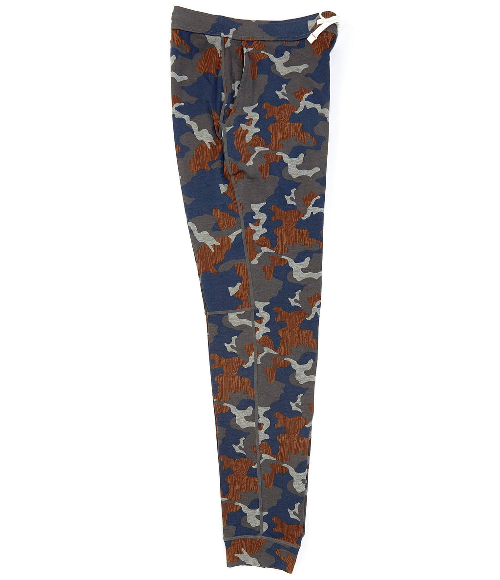 Navy Wood Grain Camo Pants T95636