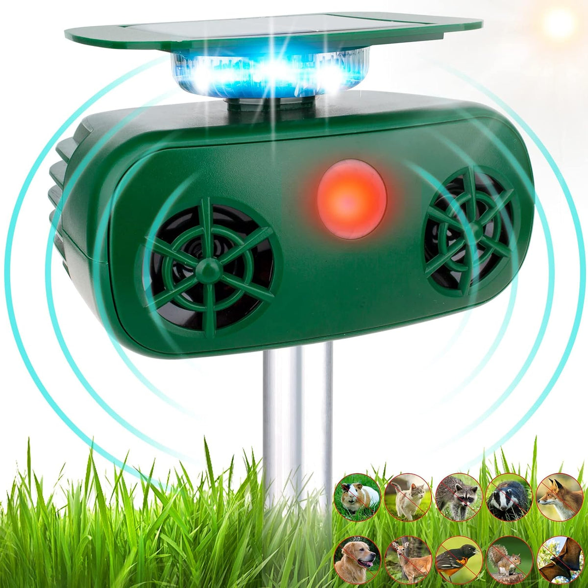 Ultrasonic Solar Powered Animal Repeller K603