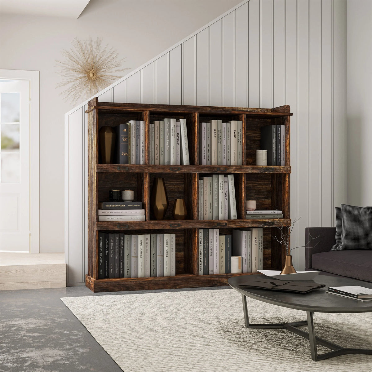 10-shelf Brown Bookcase D164005