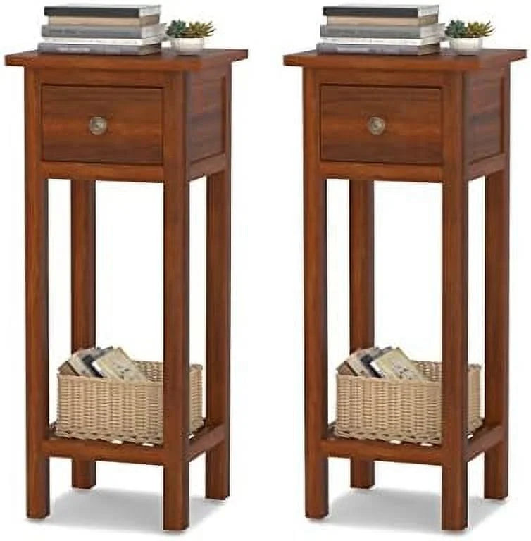 Narrow End Table Set of 2 with Drawer X4850