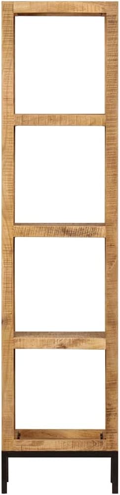 Solid Mango Wood Bookshelf with 4 Compartments N771
