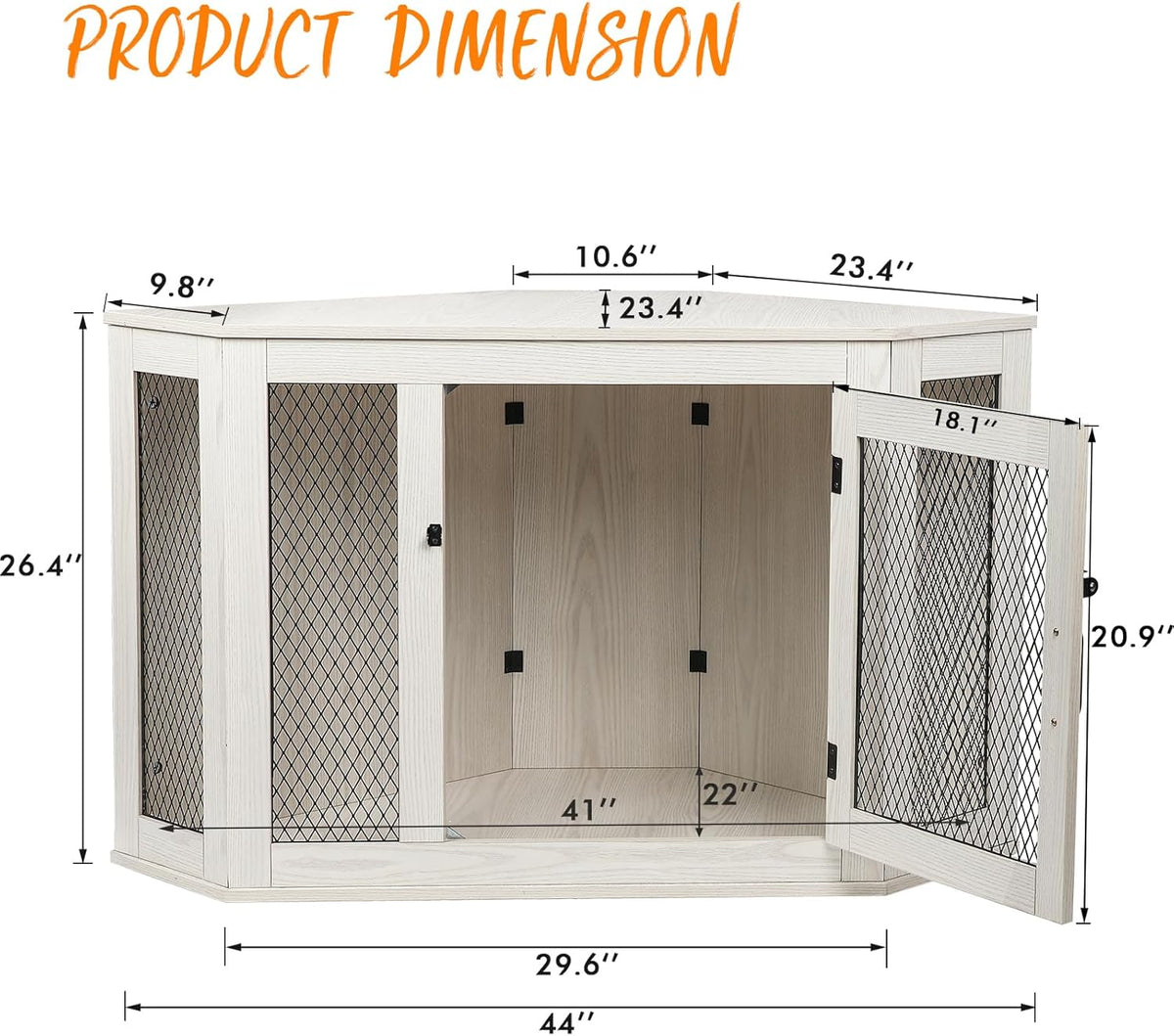 44/58inch Wooden Dog Kennel with Mesh X659
