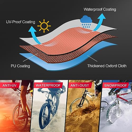 Bike Cover for 2 Bikes, Waterproof Heavy Duty 600D Bicycle Rack Cover A815