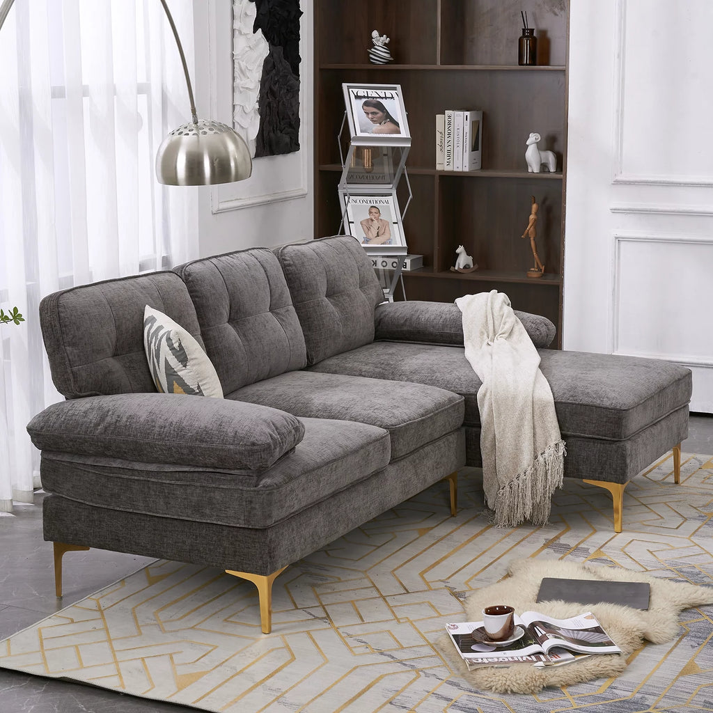 Dark Gray 83 inch L-Shape Sectional Sofa N6709