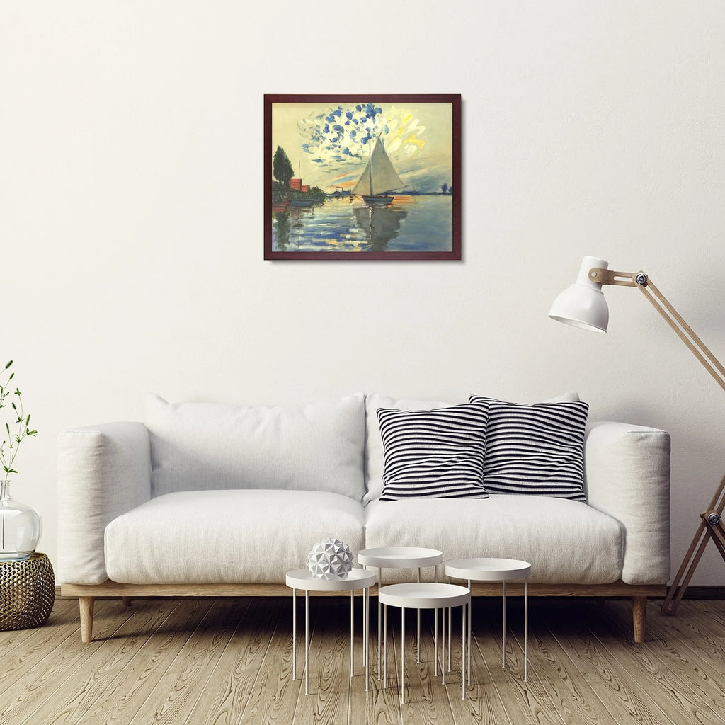 Sailboat with Open Grain Mahogany I372