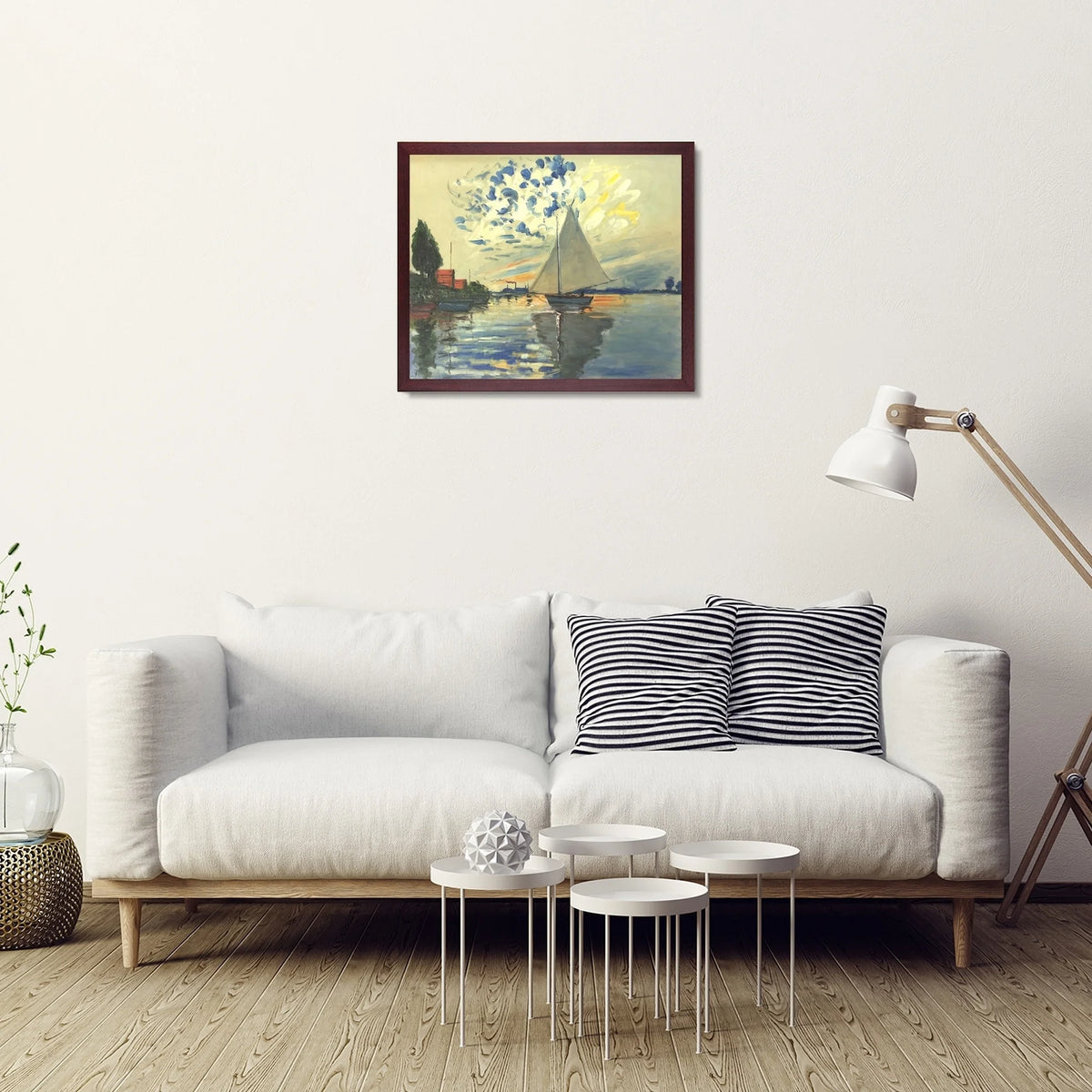 Sailboat with Open Grain Mahogany I372