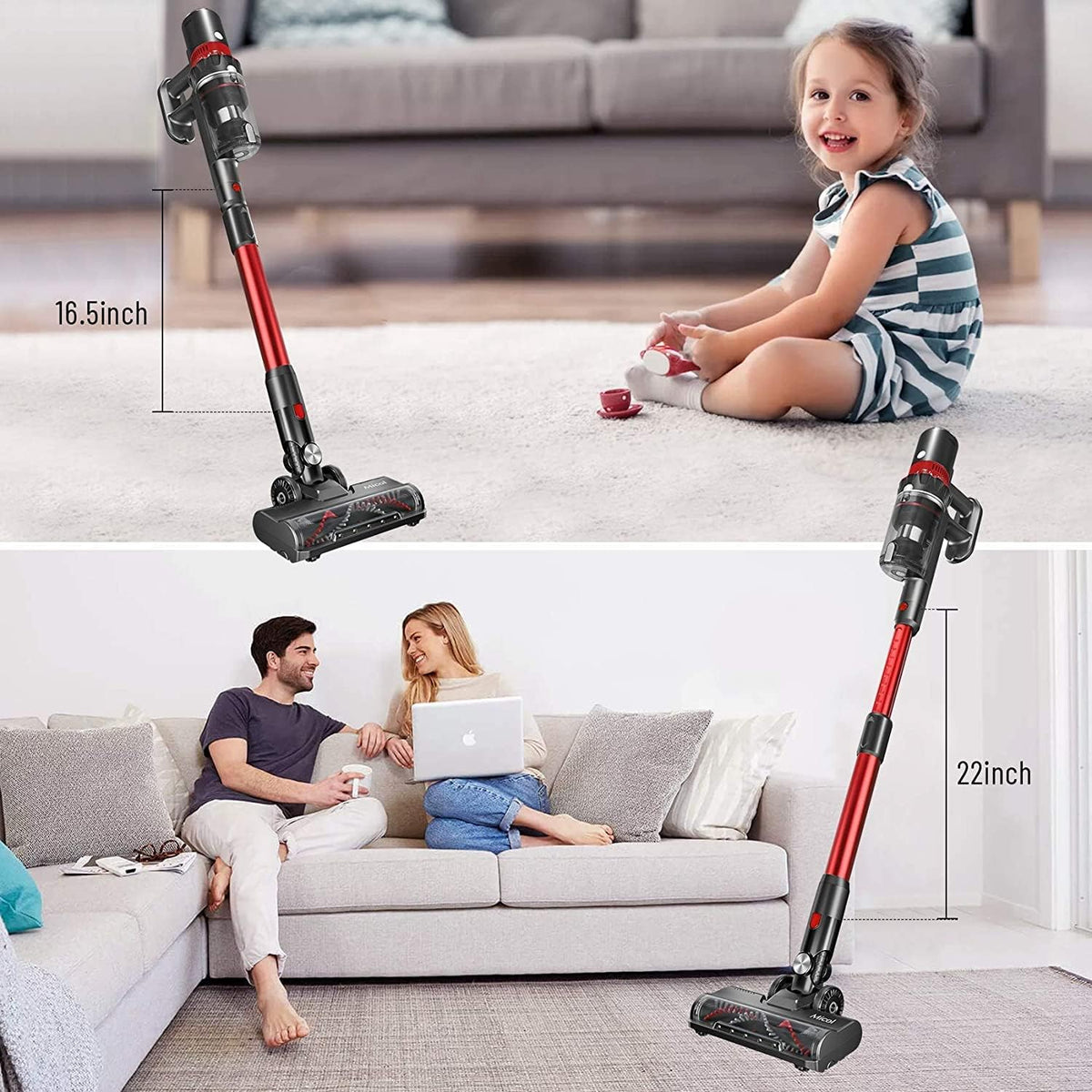 Cordless Vacuum Cleaner, 350W Brushless Motor Stick Vacuum, 45 Minutes Runtime Detachable Battery, 4 in 1 Handheld Lightweight Vacuum J973269