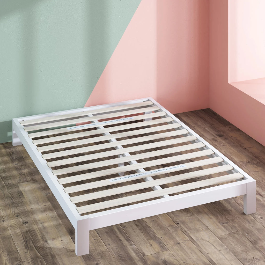 White Metal Platform Bed Frame, Queen X8560