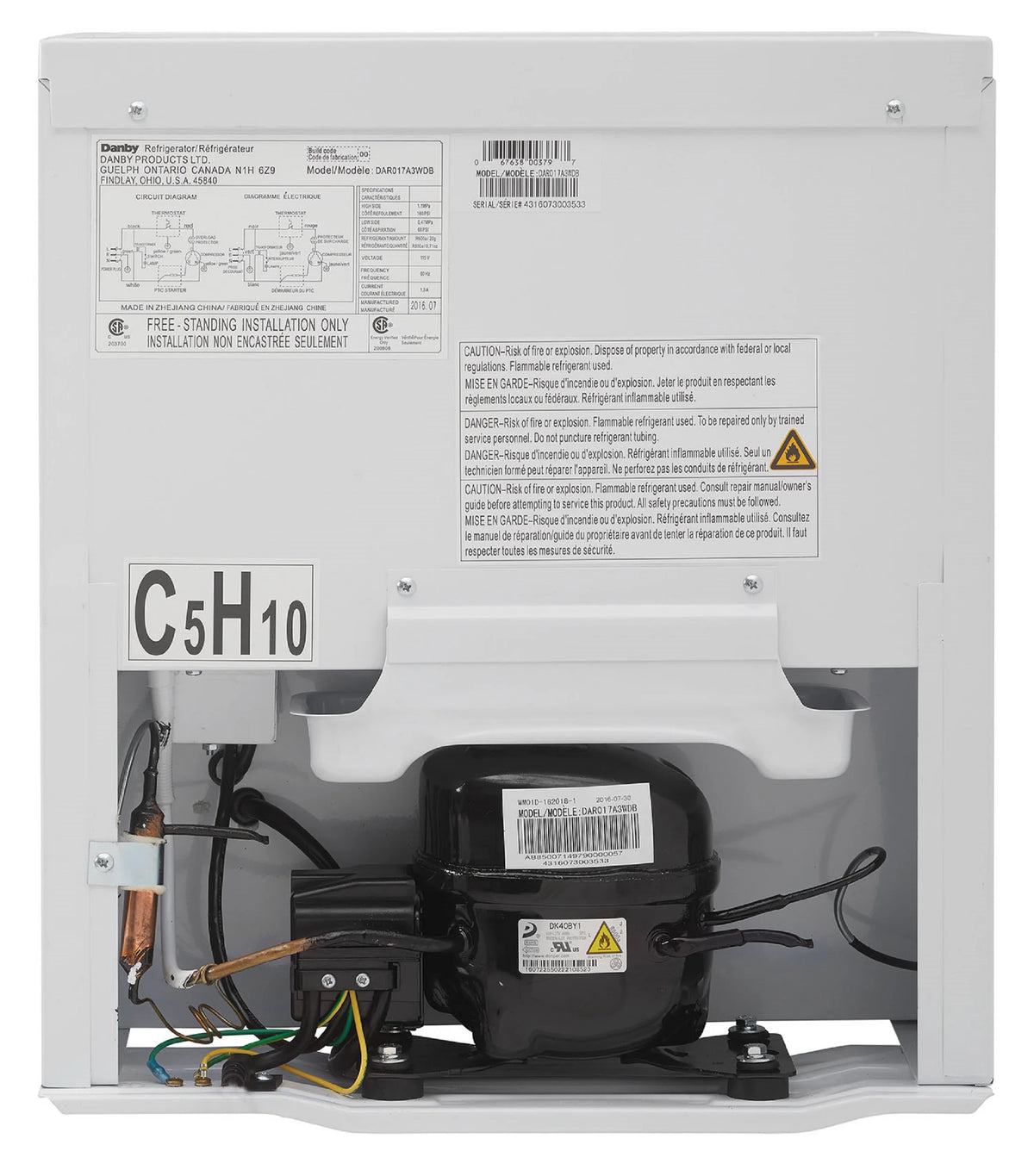 White Compact Refrigerator E9777