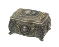 Metallic Bronze Finished Human Skull Cameo Design Trinket Box R53348