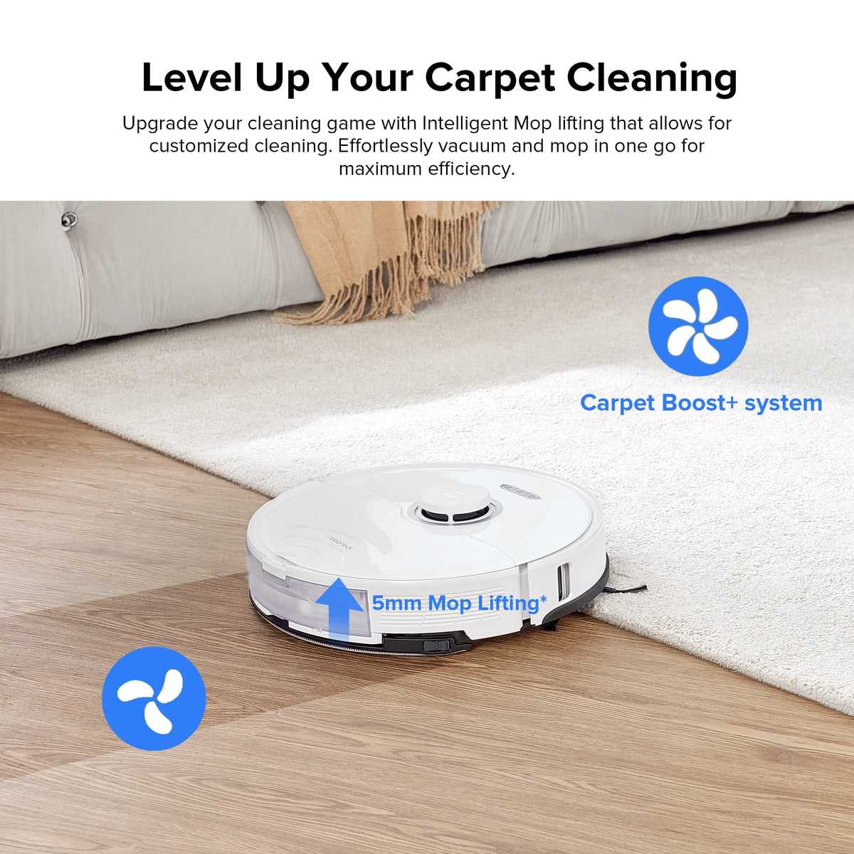 Robot Vacuum Cleaner and Sonic Mopping with DuoRoller Brush, 6000 Pa C67604