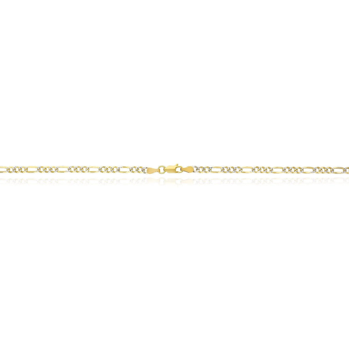18K Gold Over Silver Diamond-Cut Figaro Chain Necklace W227