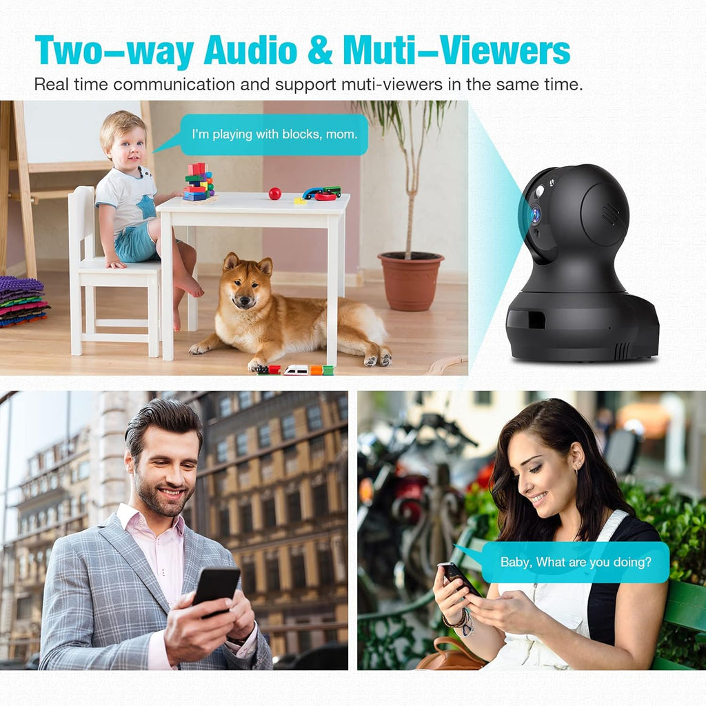 2K Indoor Pet Camera with Phone APP, Pack of 2 S71566