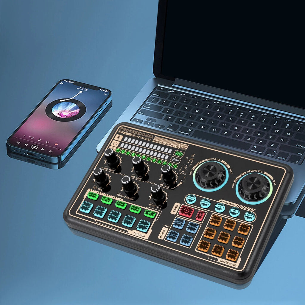 Audio Mixer with Voice Changer and LED Lights D72004