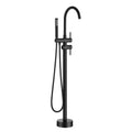 2-Handle Freestanding Bathtub Faucet with Handheld Shower Matte Black H86303