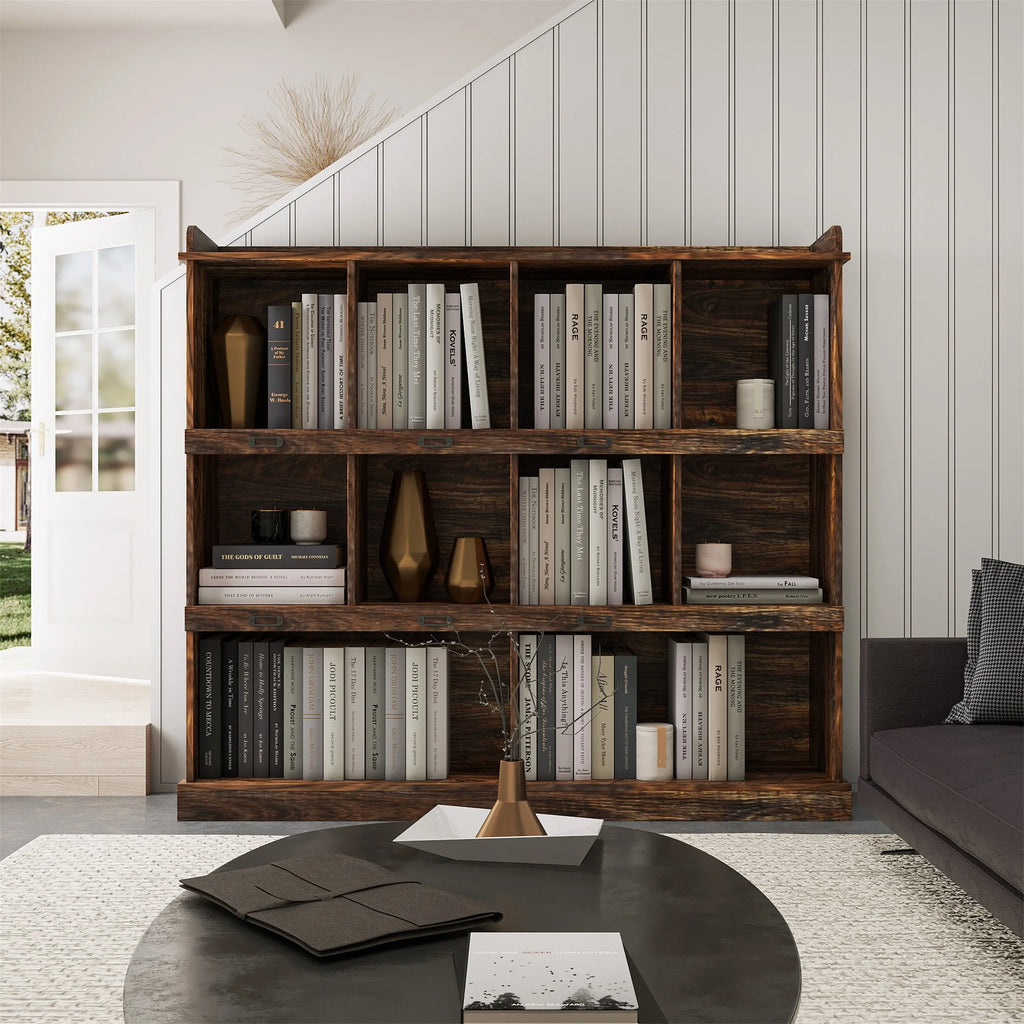 10-shelf Brown Bookcase D164005