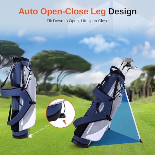 Lightweight Golf Stand Bag with 4-Way Dividers and Dual Straps V8030