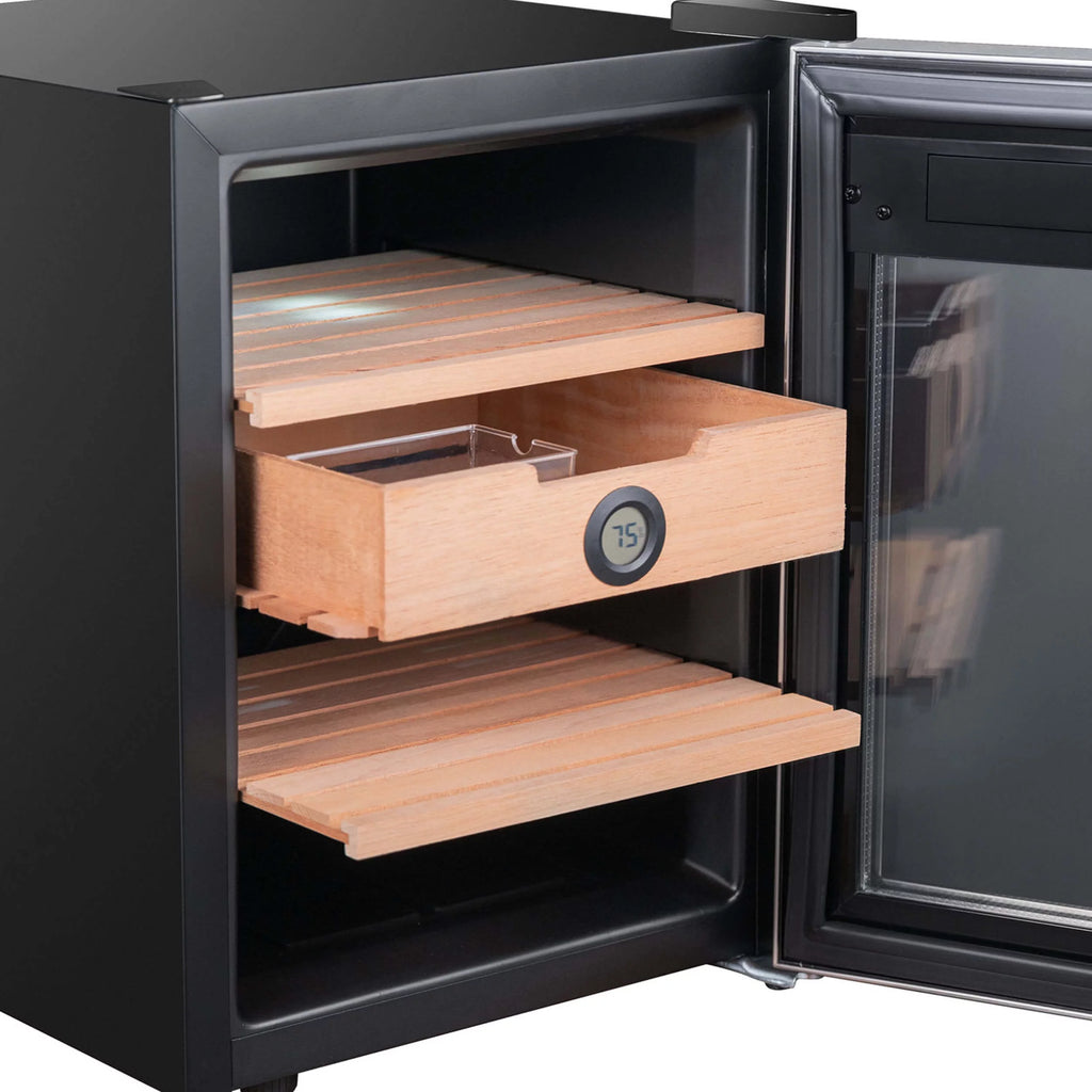 1.2 cu. ft. Stainless Steel Digital Cigar Humidor with Spanish Cedar Shelves N108