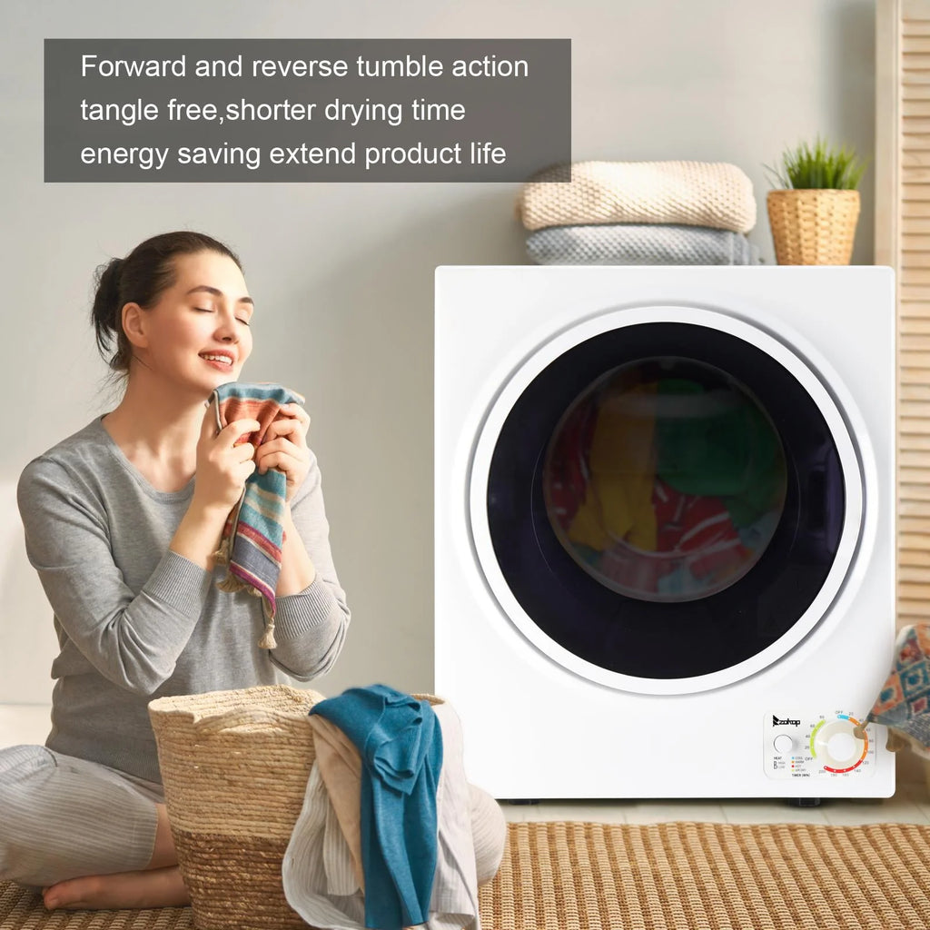 1.6 cu. ft. Compact Portable Electric Laundry Dryer, White J61474