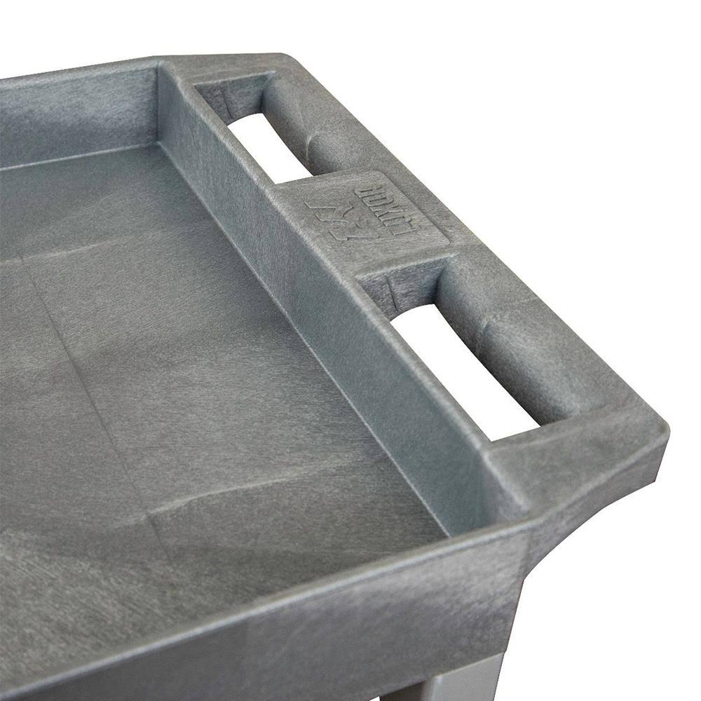 Black Two Shelf Plastic Utility Tub Cart J5682