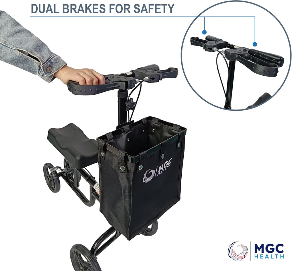 Knee Walker Steerable Leg Scooter with Dual Brakes H472