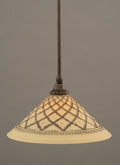 Bronze Mini Pendant with Chocolate Icing Glass I661549