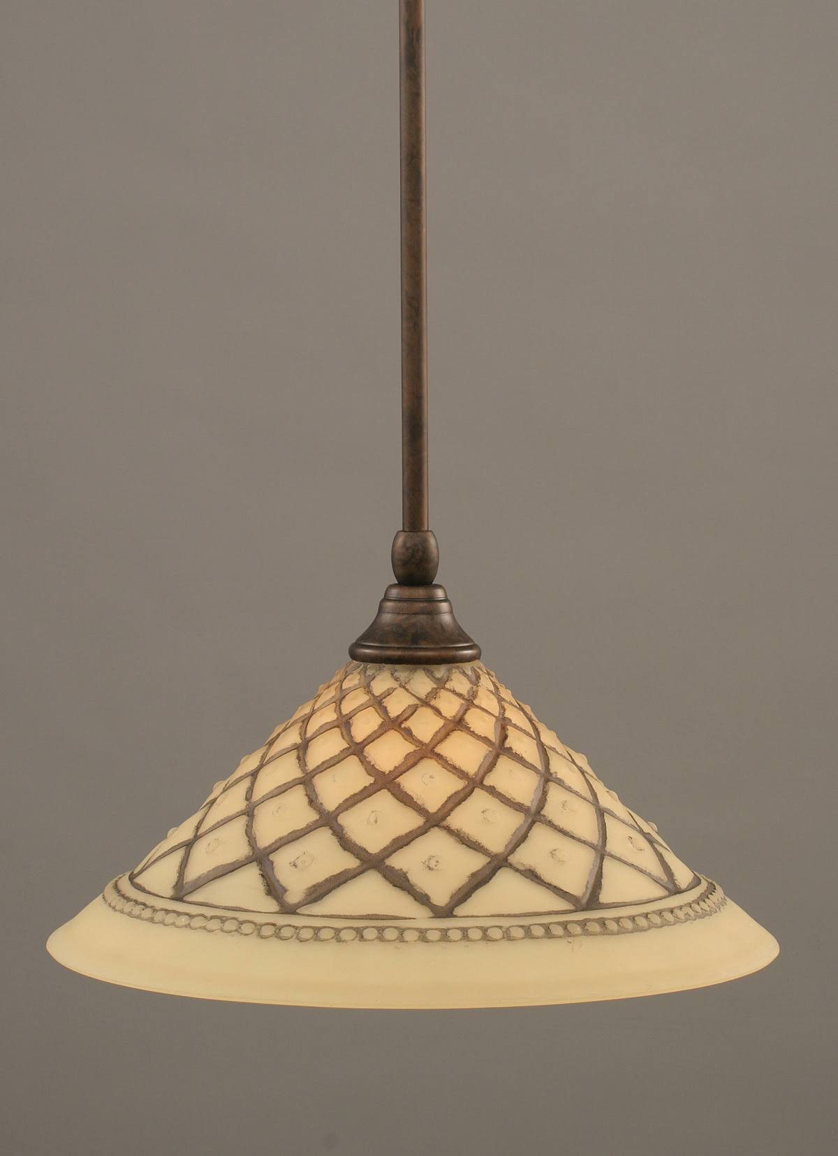 Bronze Mini Pendant with Chocolate Icing Glass I661549