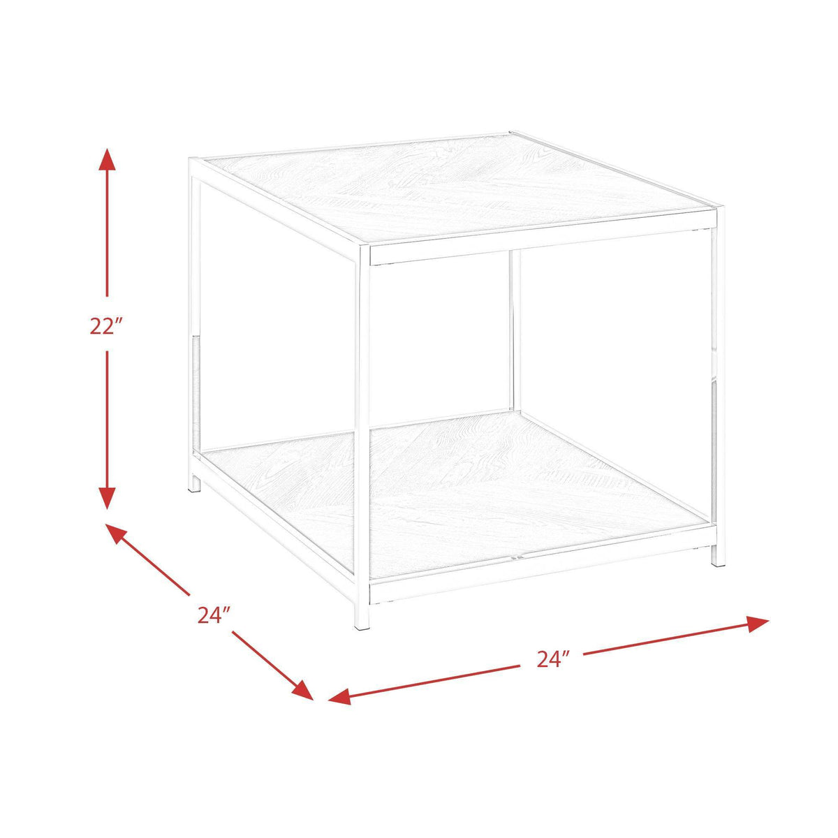 Chrome Square End Table T13392