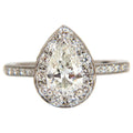 1.15ct Pear Shape Diamond Ring with 1.00ct Round Accents Platinum W515