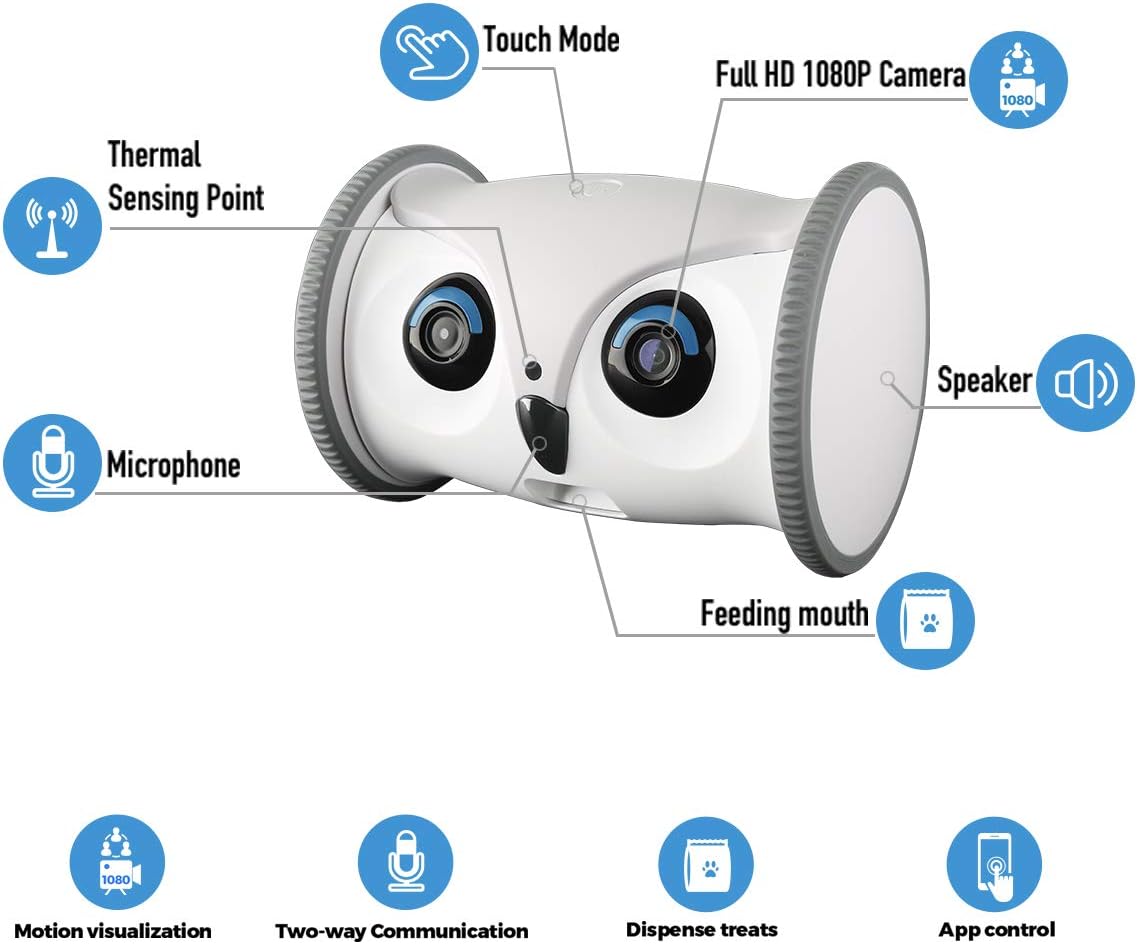 Pet Camera Treat Dispenser Interactive Toy with Remote Phone App Control 1080P FHD Z8998