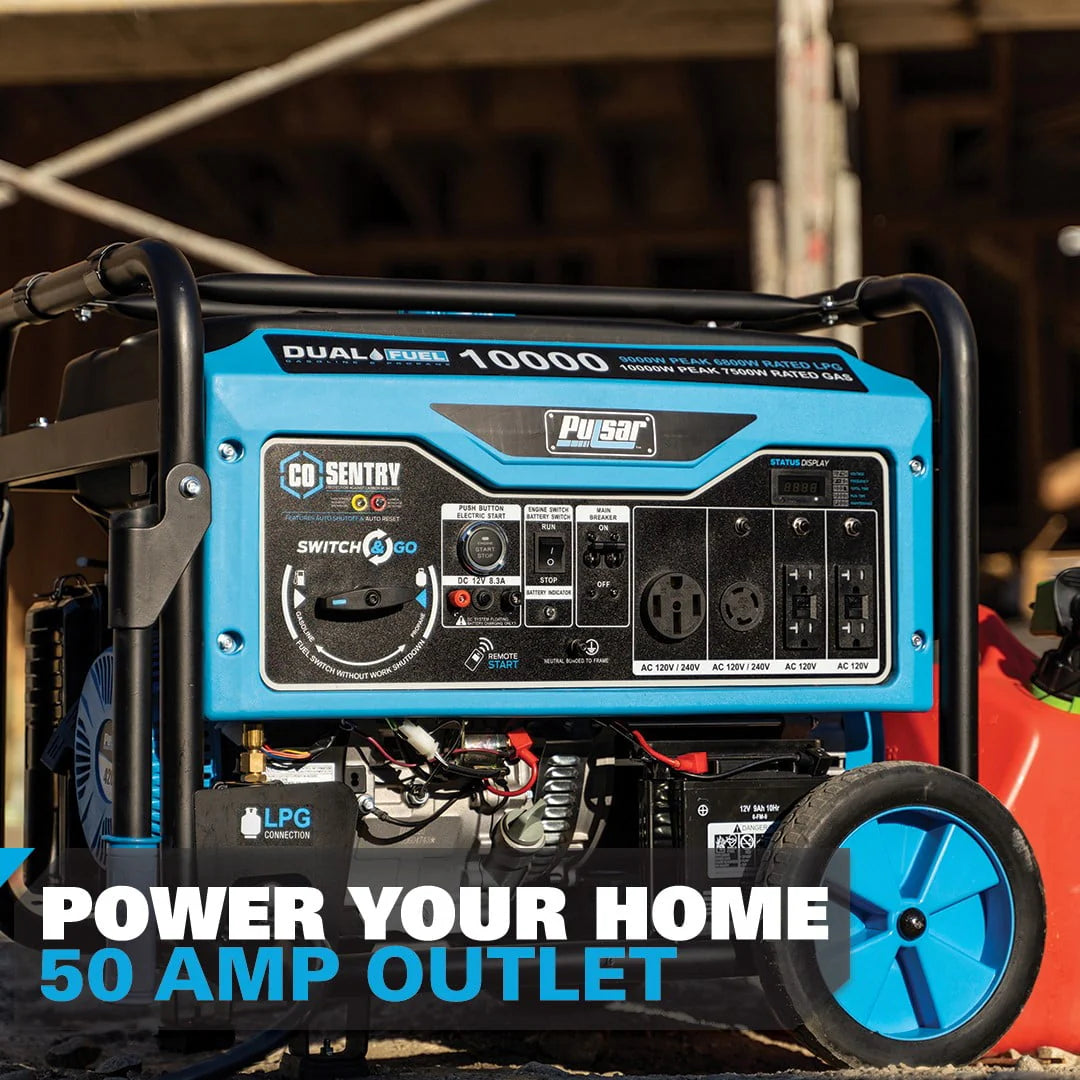 10,000 Watt Dual Fuel Portable Generator with Remote Start S6660