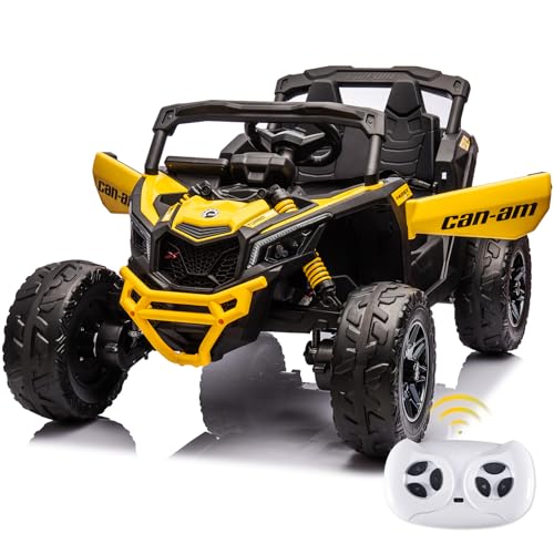 Orange 24V Ride On Toys UTV for Kids 2 Seats Remote Control 4 Wheeler Quad Off-Road 7AH Battery Powered 2WD/4WD H878
