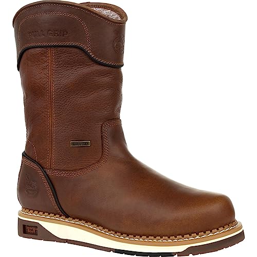 Brown Amp Lt Wedge Waterproof Pull on Industrial Boot B939721