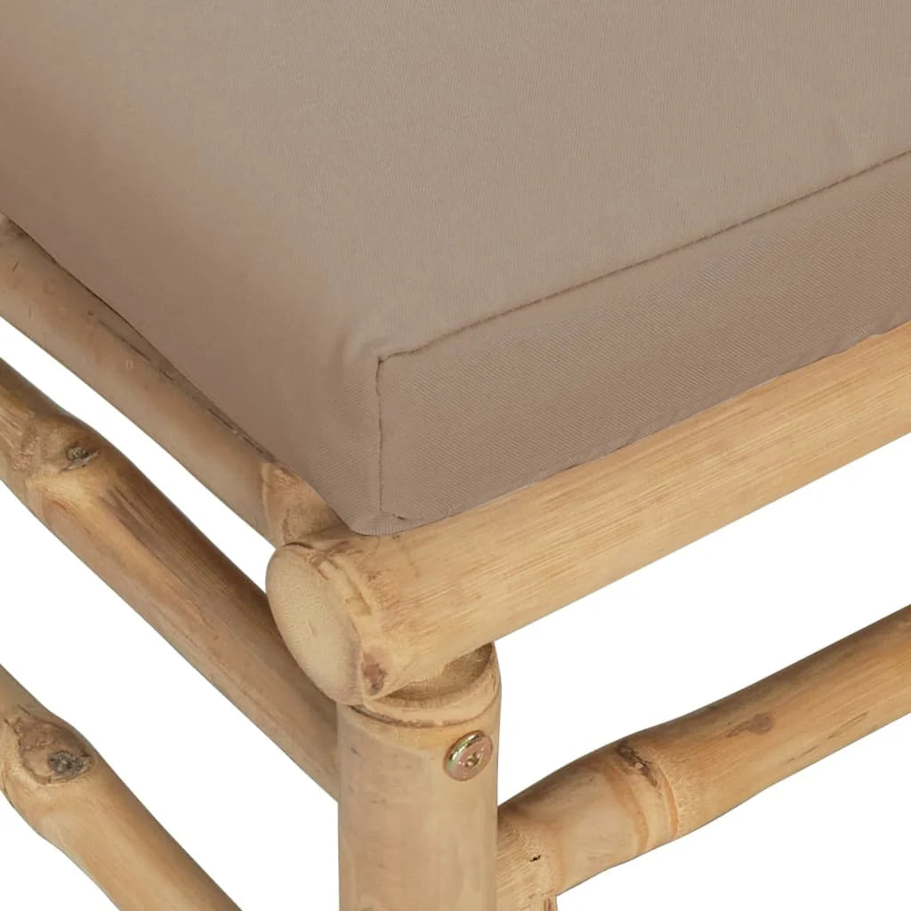 Bamboo Patio Sofa with Taupe Cushions M168