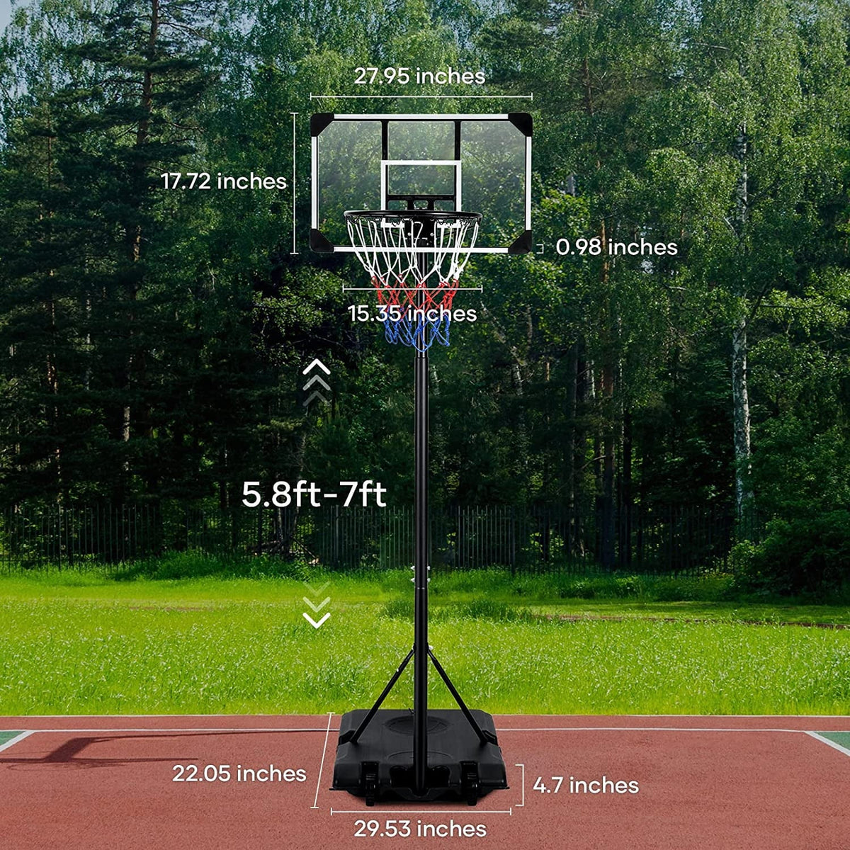 Portable PVC Basketball Hoop with Backboard O2294