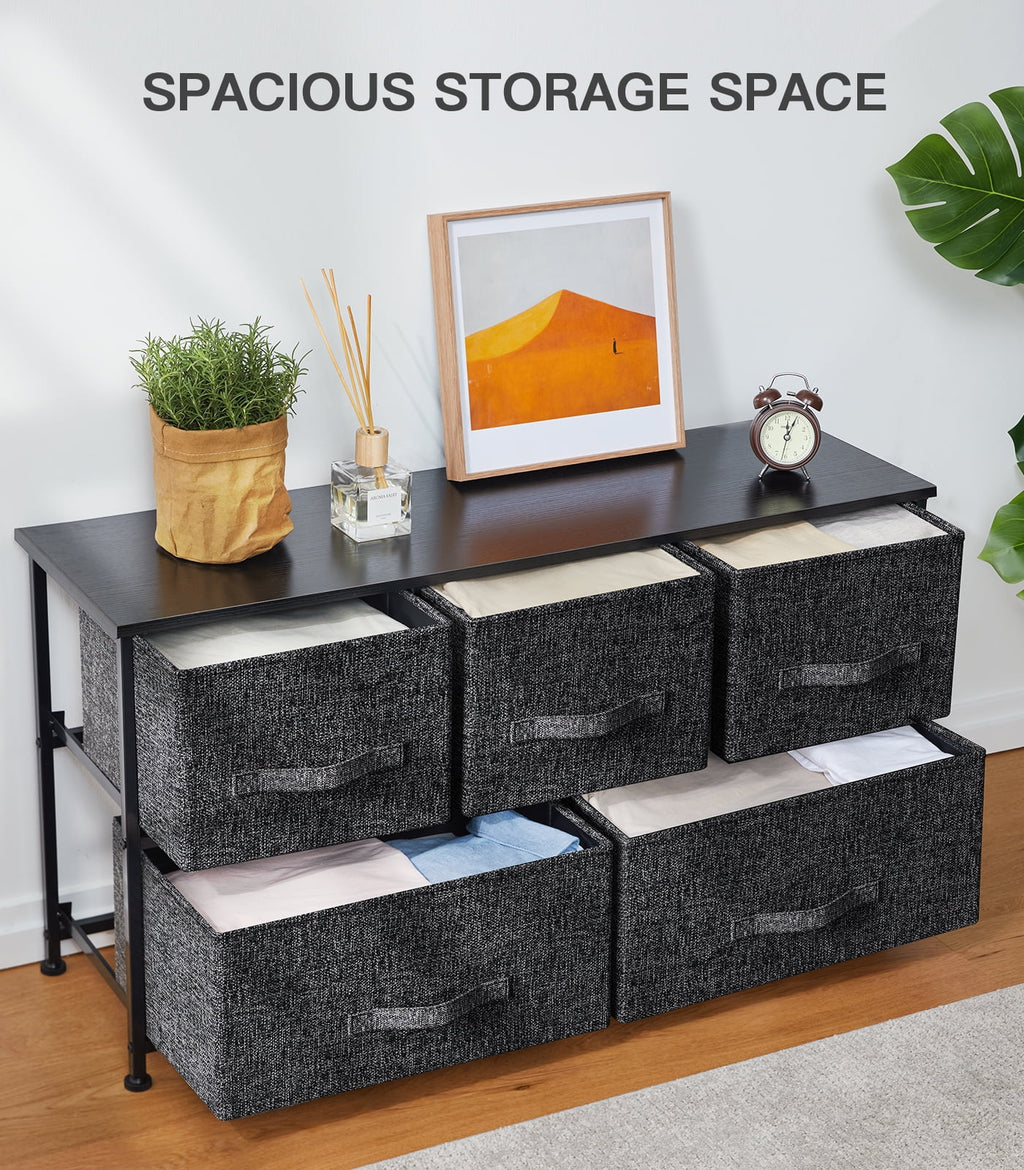 Fabric 5 Drawer Dresser Storage Tower K344133
