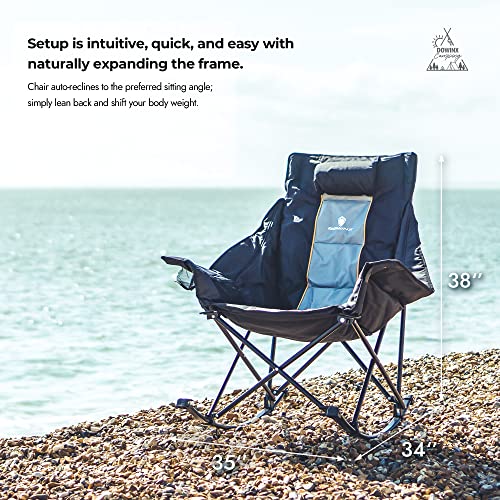 Oversized Padded Rocking Camping Chair with Carry Bag W20385