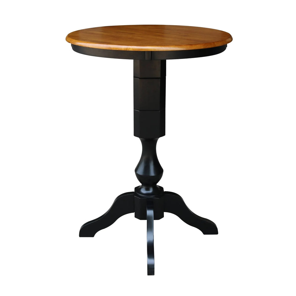 Black/Cherry Round Top Pedestal Table L535