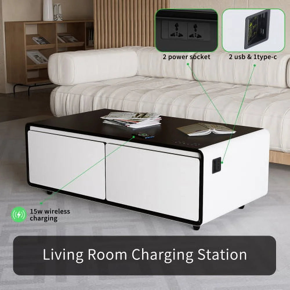 Smart Coffee Table with Built-in Fridge N6928