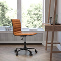 Brown Ribbed Swivel Office Chair S355