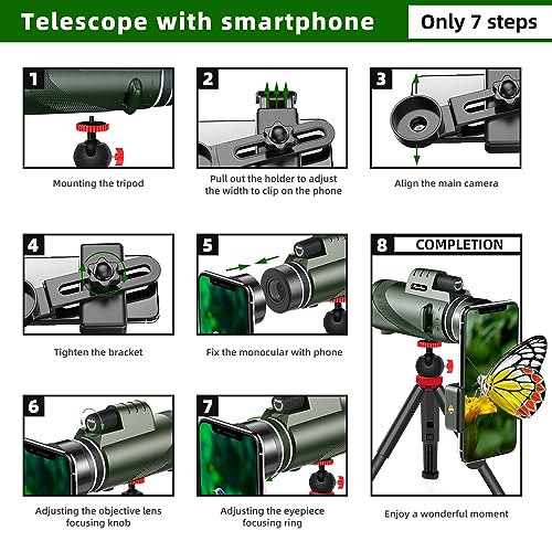16X52 High Power Prism Compact Monocular Telescope Q906165