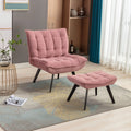 Soft Velvet Accent Chair with Ottoman A477128