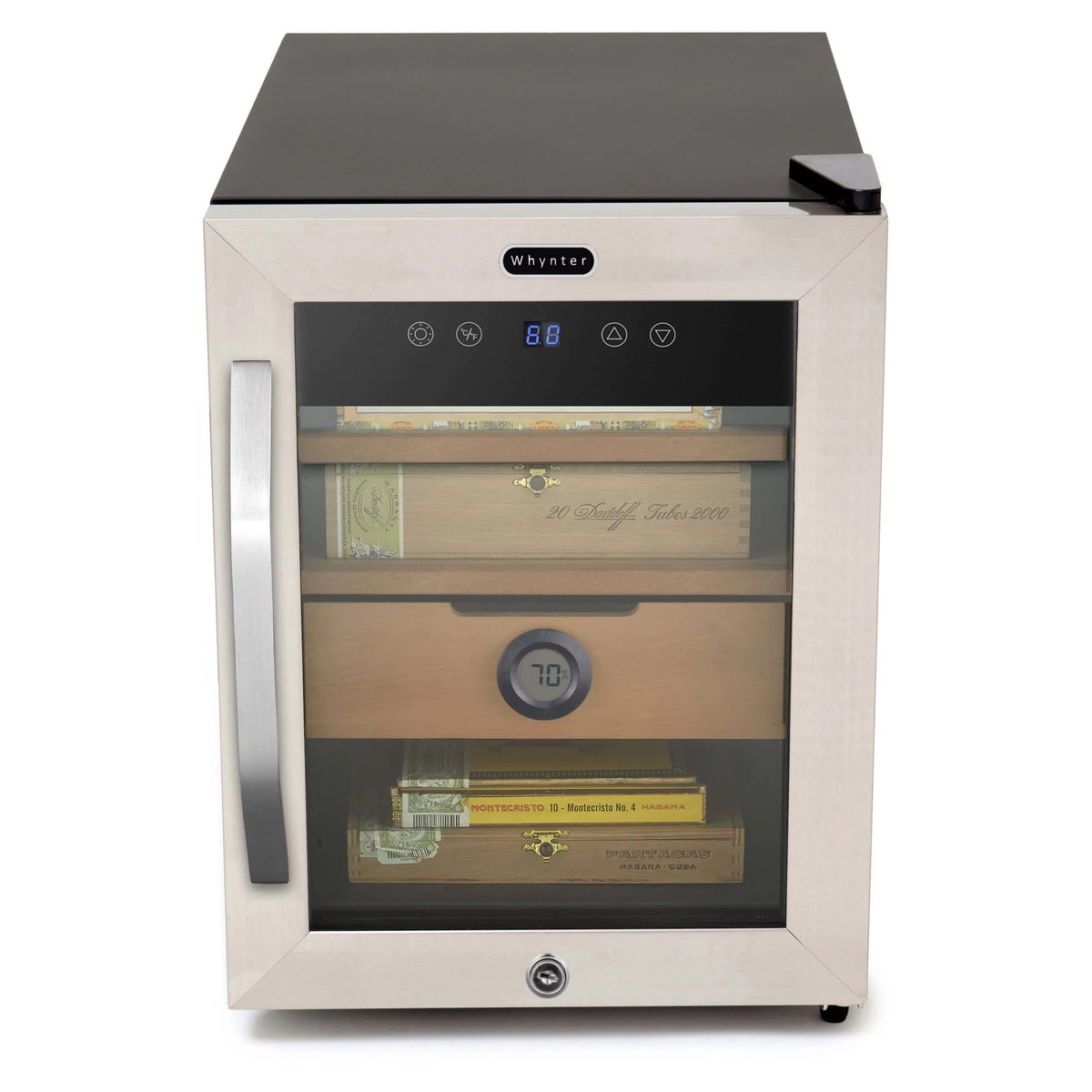 1.2 cu. ft. Stainless Steel Digital Cigar Humidor with Spanish Cedar Shelves N108