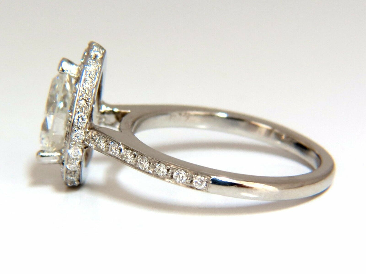 1.15ct Pear Shape Diamond Ring with 1.00ct Round Accents Platinum W515