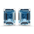 3.90 Carat Genuine London Blue Topaz 0.925 Sterling Silver Earrings E115